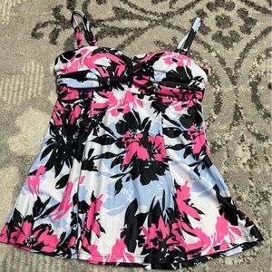 Tropical Floral Tankini Swim Top